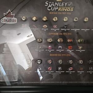 Complete set full sized mens collectors NHL hockey rings with gems